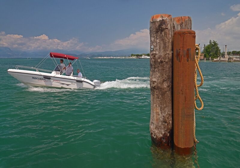 Boat jetty. Lake Garda, Italy – Peschiera del Garda